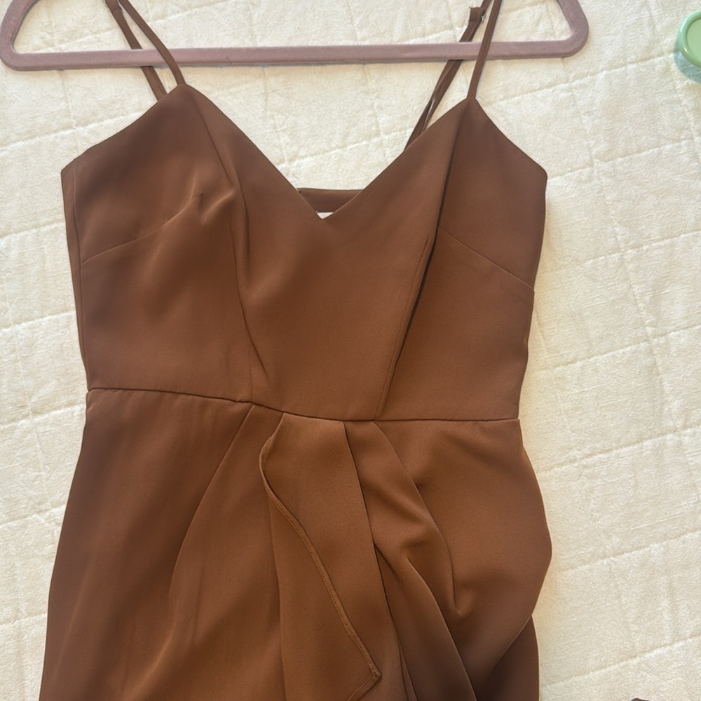Gianni Bini Brown Asymmetrical Sundress Cocktail